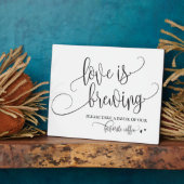 Plaque Photo L'amour brasse le café bar Mariage Signé (Côté)