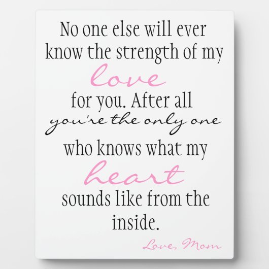 Plaque Photo L'amour de la mère (Devant)