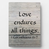 Plaque Photo L'amour de l'Écriture endure tout (Devant)