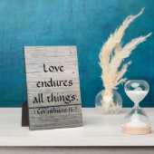 Plaque Photo L'amour de l'Écriture endure tout (Côté)