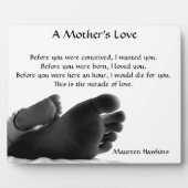 Plaque Photo L'amour d'une mère (Devant)