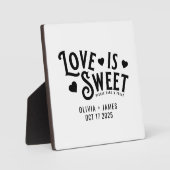 Plaque Photo L'amour est doux Coeur gras Typographie Mariage Pe (Recto)