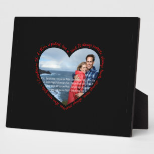 Plaque Photo L'amour est le coeur photo du patient Noir & Rouge