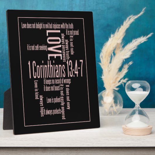 Plaque Photo L'amour est le patient Noir & Blush (Côté)