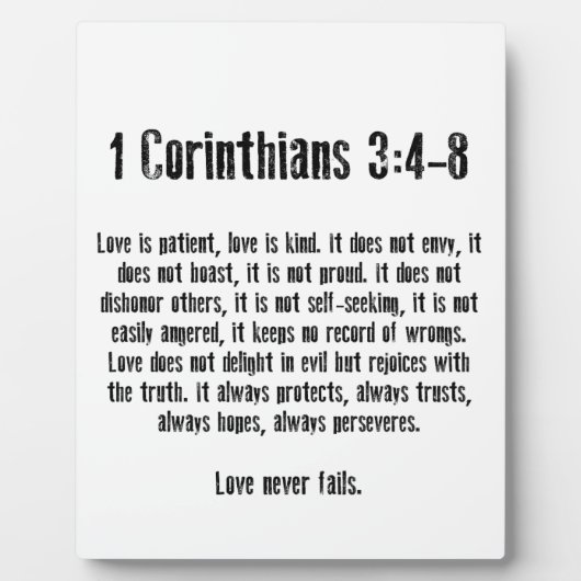 Plaque Photo L'amour est patient (Devant)