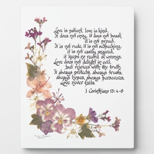 Plaque Photo L'amour est patient (Devant)