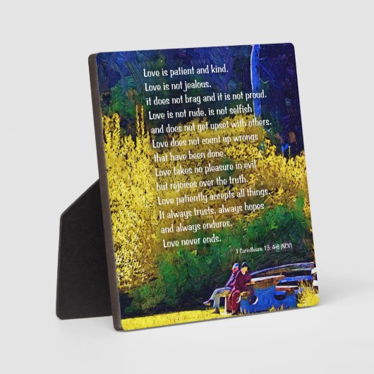 Plaque Photo L'Amour Est Patient : Couple Dans Le Parc (Recto)