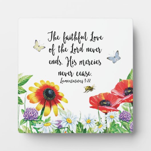 Plaque Photo L'Amour Fidèle du Seigneur ne finit jamais (Devant)