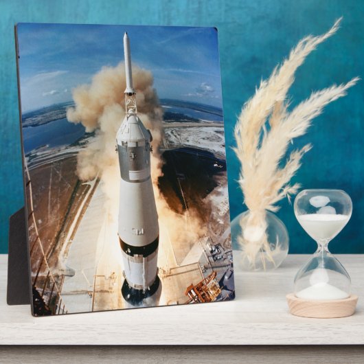 Plaque Photo Lancement de la fusée Apollo Saturn V à Moon 1969 (Côté)