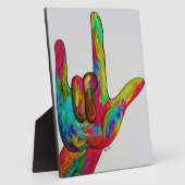 Plaque Photo Langue des signes américaine que je vous aime (Côté)