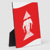 Plaque Photo Lao Erawan Trois Chefs D'Éléphant Drapeau Vague (Côté)