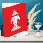 Plaque Photo Lao Erawan Trois Chefs D'Éléphant Drapeau Vague (Côté)
