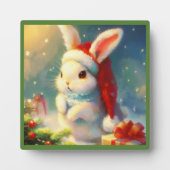Plaque Photo Lapin de Noël 2 (Devant)