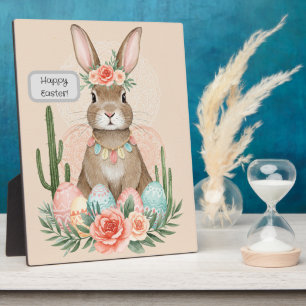 Plaque Photo Lapin de Pâques Bohème Pastel Fantaisiste