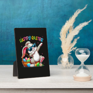 Plaque Photo Lapin de Pâques drôle qui fait dabber Joyeuses Pâq