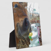 Plaque Photo Lapin de Pâques et cheval Brown (Côté)