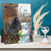 Plaque Photo Lapin de Pâques et cheval Brown (Côté)