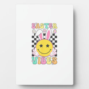 Plaque Photo Lapin de Pâques Groovy Easter Vibes T-Shirt Pâques