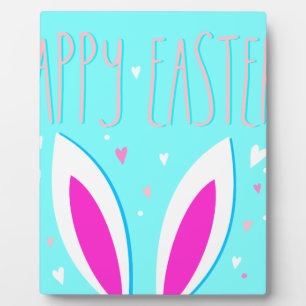 Plaque Photo lapin de pâques heureux