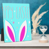 Plaque Photo lapin de pâques heureux (Côté)
