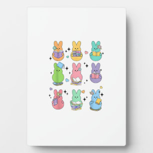 Plaque Photo Lapin lisant des livres jour de Pâques bibliothéca