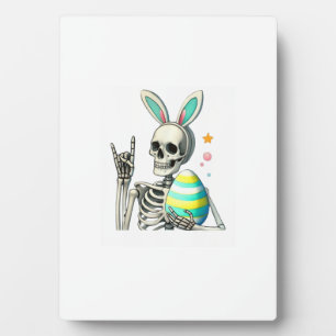 Plaque Photo Lapin squelette de Pâques Rock Hand Rocker Garçons