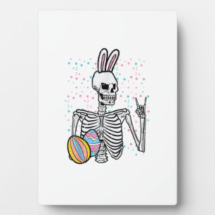 Plaque Photo Lapin squelette de Pâques Rock Hand Rocker Garçons