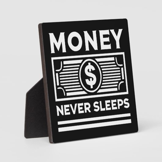 Plaque Photo L'argent ne dort jamais - Hustle, Grind, Success (Recto)