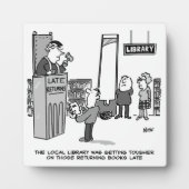 Plaque Photo Late Library Book. Peine sévère. Drôle (Devant)