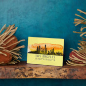Plaque Photo Latitude et longitude de Los Angeles Skyline (Côté)