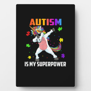 Plaque Photo L'autisme est mon superpouvoir Licorne qui fait da