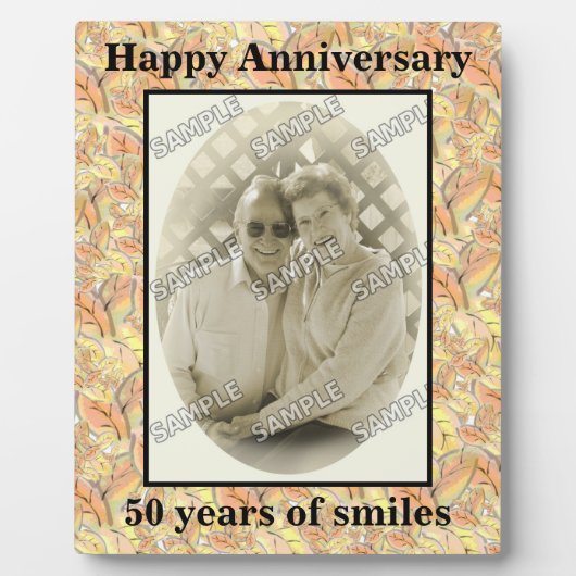 Plaque Photo L'automne part heureux 50e anniversaire Ajouter ph (Devant)