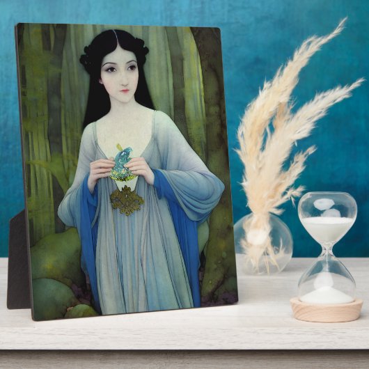 Plaque Photo Lave-encre illustration de la belle femme à Woods (Côté)