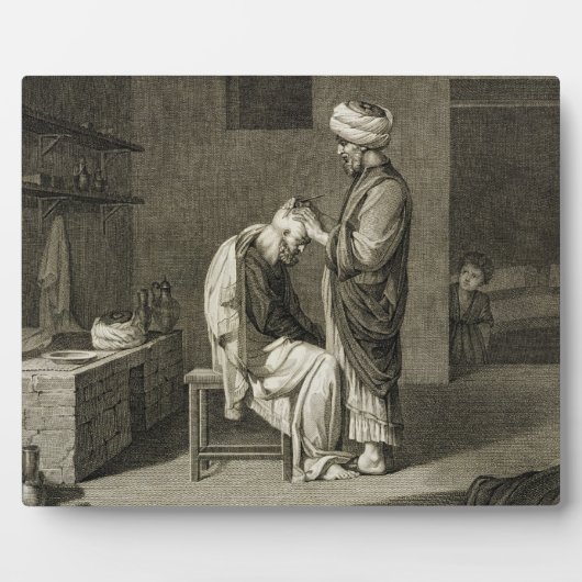 Plaque Photo Le Barbier, du Volume II Arts et métiers de 'Des (Devant)