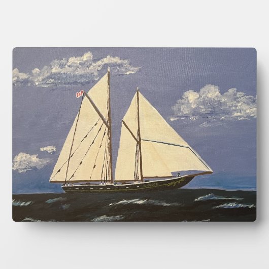 Plaque Photo Le Bluenose, un bateau de course (Devant)