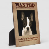Plaque Photo Le Boston Terrier sauteur (Côté)