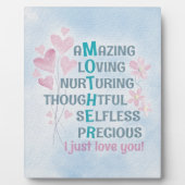 Plaque Photo Le coeur de la mère (Devant)