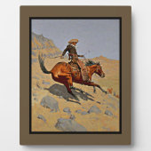 Plaque Photo Le cowboy par Frederic Remington (Devant)