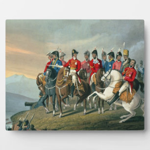 Plaque Photo Le duc de Wellington et son état-major traversant