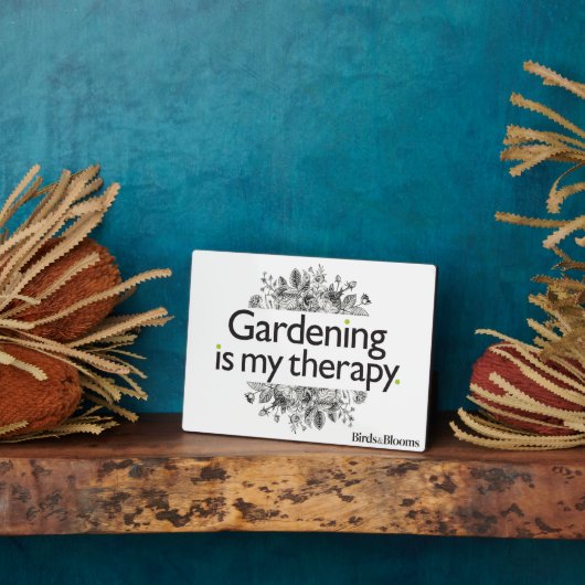 Plaque Photo Le jardinage est ma thérapie (Côté)