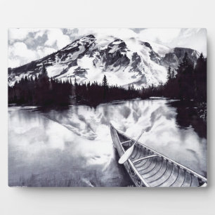 Plaque Photo Le lac Mirror et la plaine des montagnes