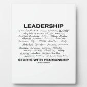 Plaque Photo Le Leadership Commence Par La Pénalité (Signatures (Devant)