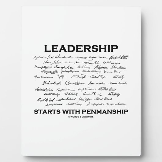 Plaque Photo Le Leadership Commence Par La Pénalité (Signatures (Devant)