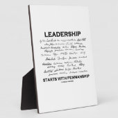 Plaque Photo Le Leadership Commence Par La Pénalité (Signatures (Côté)