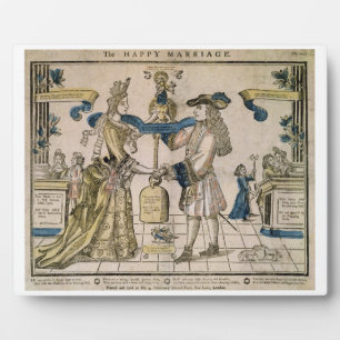 Plaque Photo Le mariage heureux (coupe de bois couleur pochoir)