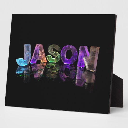 Plaque Photo Le nom Jason en lumières 3D (photo) (Côté)
