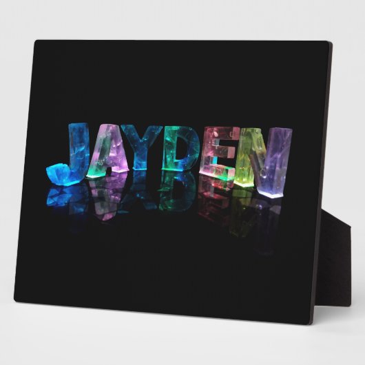 Plaque Photo Le nom Jayden en lumières 3D (photo) (Côté)
