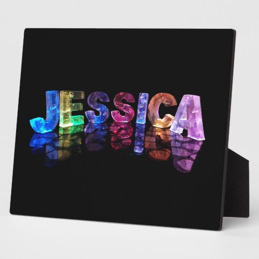 Plaque Photo Le nom Jessica en lumières 3D (photo) (Côté)
