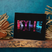 Plaque Photo Le nom Kylie en lumières 3D (photo) (Côté)