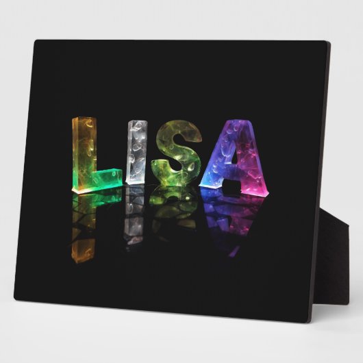Plaque Photo Le nom Lisa en lumières 3D (photo) (Côté)